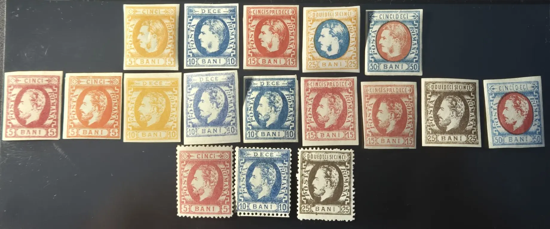 Lot Carol cu favoriti 1869 si Carol cu barba 1871 1872 neutilizat